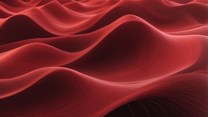 Wall Mural - red wave lines abstract background design