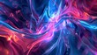 © DruZhi Art - Vibrant Abstract Composition with Swirling Shades of Blue, Pink, Red, Energetic Flames or Flowing Silk