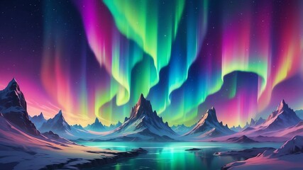 Wall Mural - colorful aurora borealis abstract background design