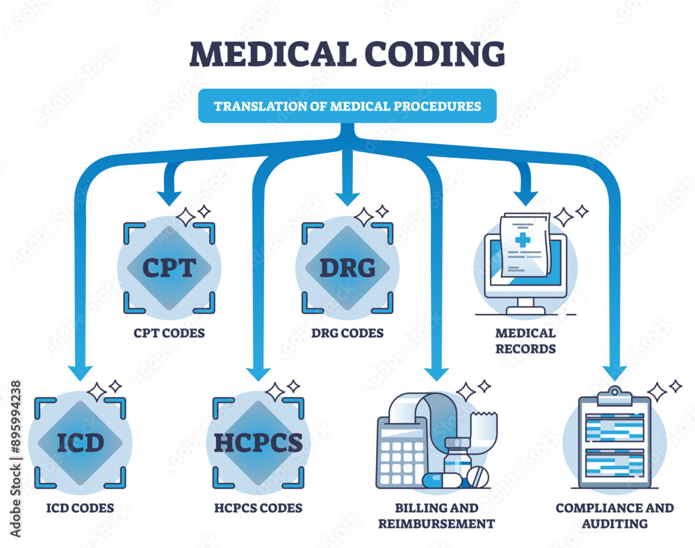 Medical coding and translation of medicine health procedures outline ...