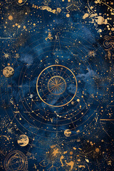 Wall Mural - astrology. astro astrologer calculates natal chart makes forecast of fate tarot cards, fortune telli