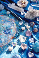 Wall Mural - astrology. astro astrologer calculates natal chart makes forecast of fate tarot cards, fortune telli