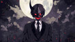 © RaeLi - Anime monster of a demonic type with human characteristics. Anime character standing.