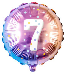 Poster - PNG  Colorful balloon number seven