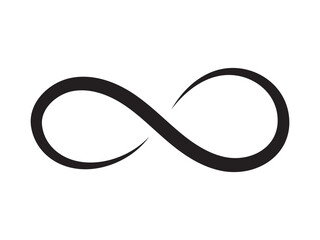 Wall Mural - hand drawn infinity symbol. black infinity icon. eternity, infinite, limitless and forever signs.