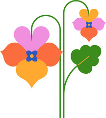 Wall Mural - flat geometric flower