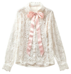 Poster - PNG  Elegant lace blouse with bow