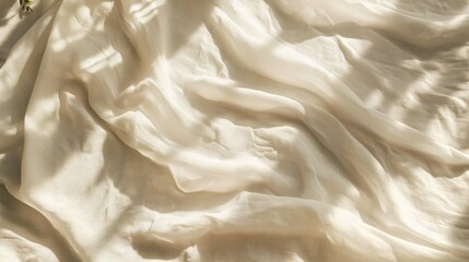 Tablecloth background of soft silk fabric with natural light