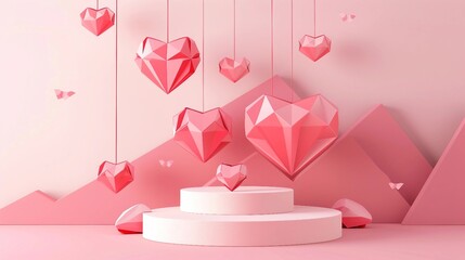 Wall Mural - Sweet Valentine's Day Love Cover Set with Gradient Heart Background for Greeting Card and Banner Design