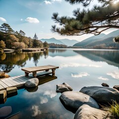 Wall Mural - lake in the mountains