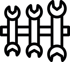 Canvas Print - Wrench set icon, professional instrument holding tightening and repairing tools