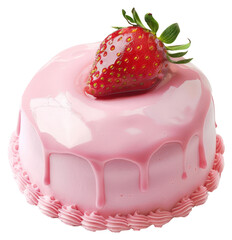 Poster - PNG  Delicious pink strawberry cake