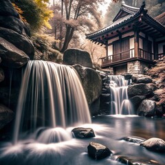 Poster - waterfall in the park