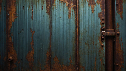 Wall Mural - Corroded iron backdrop Detailed rusty surface with industrial texture - high contrast