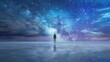 © Anan - Philosophical Existence A lone figure standing on a vast, starry plain