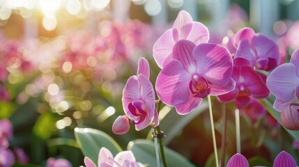 Poster - Orchid Flowers in Soft Sunlight