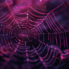 spider web with dew drops