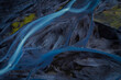 © AmazingAerialAgency - Aerial view of glacier rivers and abstract patterns in Southern Iceland, Myrdalshreppur.