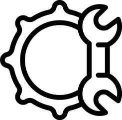 Poster - This simple icon represents the concept of mechanical synergy, depicting a wrench embracing a cogwheel