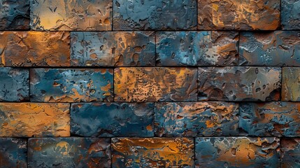 Rustic brick wall texture background with weathered and aged appearance, urban and vintage