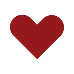 Wall Mural - red heart simple icon. valentine, love concept symbol. health romance illustration in vector flat st