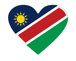 Wall Mural - Namibia flag heart shaped. vector