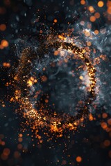 Wall Mural - A close-up of abstract lights on a black background, creating a unique and futuristic atmosphere