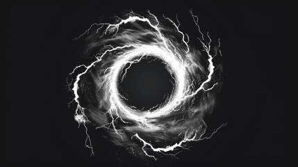 Wall Mural - a black and white image of a white circle with a black background