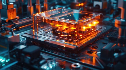 Wall Mural - a nanoscale energy storage device with high energy density and fast charging capabilities, powering 