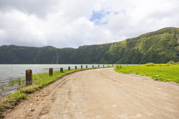 Wall Mural - Dirt road in Sete Cidades Lake. Sao Miguel, Azores