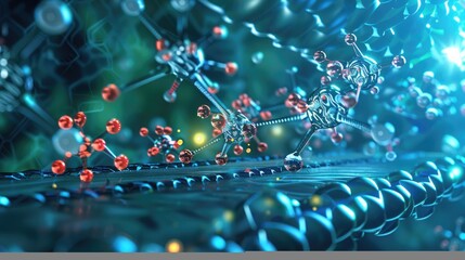Wall Mural - a nanosensor array detecting and analyzing molecular interactions in real-time, enabling advances in