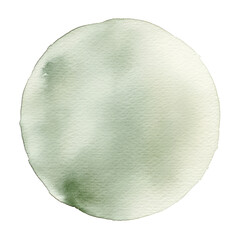 Wall Mural - circle green painting stain texture watercolor isolated on transparent background cutout