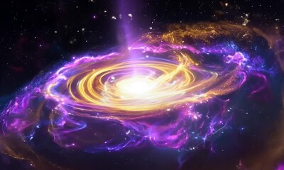 space nebula with bright, swirling colors. 4k video hyperrealistic