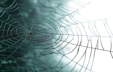 Wall Mural - spider web element halloween. spider frame border design template