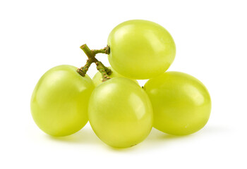 Wall Mural - fresh green grape isolated on white background. clipping path.
