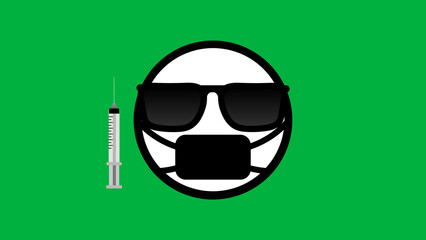 doctor emoji expression with surgical mask black goggles