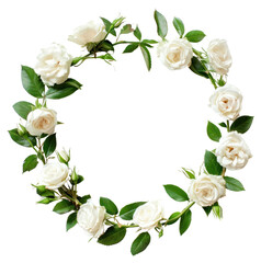 Sticker - PNG Elegant white floral wreath design