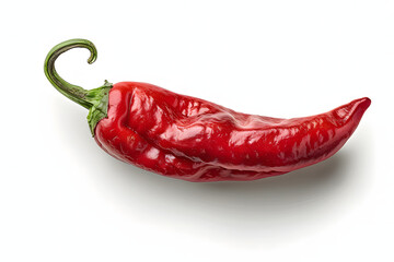 Whole Cayenne pepper vegetable on a white background