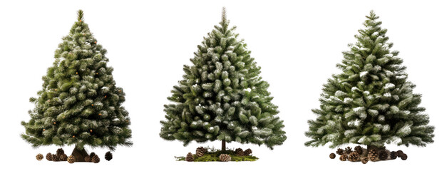 Poster - Christmas tree png element set on transparent background