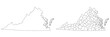 © Akhtar Ansari  - Virginia administrative map, Virginia outline and counties state map set - illustration version