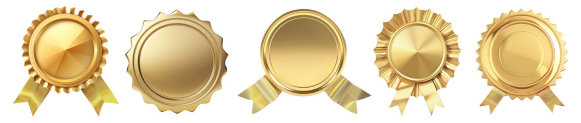 gold badge png cut out element set