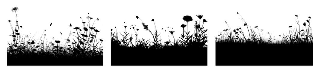 Sticker - Grass silhouette png cut out element set