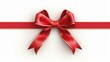 © top images - A red ribbon with gold trim is shown on a white background