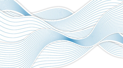 Blue white minimal wavy lines abstract corporate background. Vector digital art design