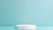 © arifat - Minimalist White Platform on a Light Blue Background