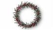 © top images - A wreath of red berries sits on a white background