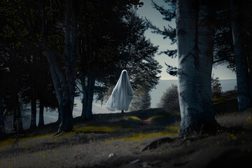 Poster - Ghost in the middle of the forest