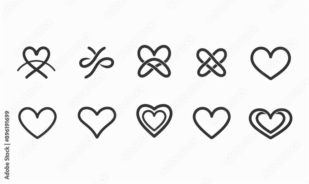Limited Too Heart Pattern Hand drawn heart flourishes of love. Tattoo design with infinity hearts ...