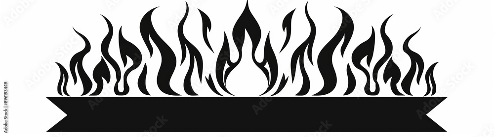 Fire border frame silhouette template modern illustration clipart Stock ...