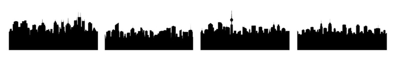 Wall Mural - city silhouette png cut out element set